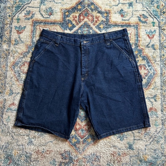Wrangler Dark Wash Denim Shorts Size 38 - Picture 1 of 4